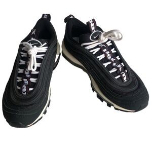 Nike Black/White Air Max 97 SE GS Running Sneaker Shoes